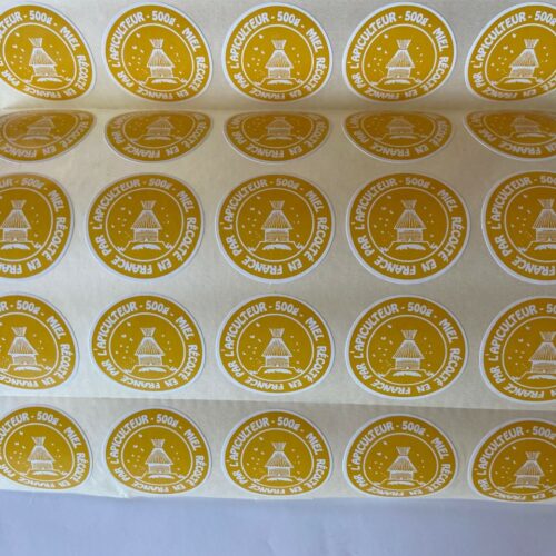 Etiquette Kg ou 500 g - médaillon France sans patte - (RL/1000) l'unité